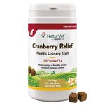 NaturVet Cranberry Relief for Dogs – Urinary Tract & Bladder Health, Immune Support, UTI Prevention, Natural Ingredients, Vet-Approved (120 Soft Chews)