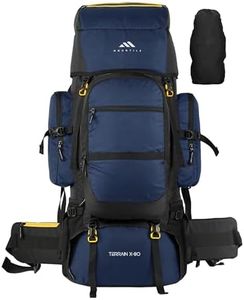 MOUNTILE TERRAIN X-80L Travel Backpack with Water Proof Rain Cover - Camping Hiking Rucksack Trekking Bag(NAVYBLUE) - MTX03
