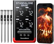 ThermoMaven 4-Probe Wireless Bluetooth Smart Meat Thermometer: Standalone Base, WiFi Unlimited Range, 6 Sensors with NIST Certified Accuracy, for Kitchen, BBQ, Grill, Oven, Smoker, Rotisserie