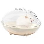 Focenat Hamster Bathroom,Plastic Transparent Hamster Sand Bathroom,Detachable Plastic Hamster Sand Bath Container,Small Animal Pet Bathtub for Gerbils, Hedgehog, Squirrel