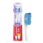 Colgate 360 Sensitive Pro Relief Toothbrush, 2 Count Value Pack, Extra Soft Bristles For Sensitive Teeth & Gums With Cheek & Tongue Cleaner & Comfortable Ergonomic Handle, Assorted Colors Tooth Brush