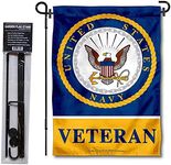 WinCraft Navy Veteran Garden Flag with Stand Holder