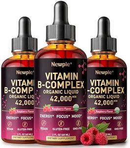 Newpie Vitamin B Complex Liquid Drops - B12 Methylcobalamin, B6, B1, Niacin & Folate, Biotin, Vitamin C, Choline, Inositol, CoQ10 & Taurine - Methylated Sublingual for Energy & Focus - Vegan, Organic