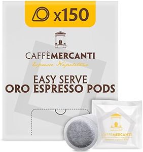 Caffe Mercanti ESE (Easy Serve Espresso) Oro Italian Coffee Pods in Filter Paper - 44mm, 150 Pods - Italiano Caffe Filter Paper - Non-GMO