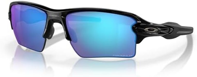 Oakley Mens OO9188 Flak 2.0 XL Rectangular Sunglasses, Polished Black/Prizm Sapphire Iridium Polarized, 59 mm