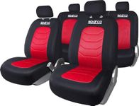 Sparco SPC1019RS 11-Piece Car Seat Cover Set, S-Line Corsa, Red