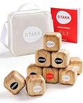 STAKK | The New Outdoor and Garden Throwing Game | For Kids & Adults Party Games | BOCCIA-BOULE was a thing of the past (skill game with 9 robust wooden dice)