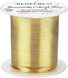 BENECREAT 20 Gauge 32 Yards Tarnish Resistant Gold Wire Jewelry Copper Wire Craft Beading Wire for Gem Wrapping Jewelry Craft Making, Halloween Model Making