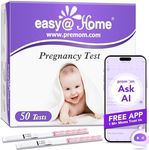 Easy@Home 50 Bulk Pregnancy Tests Strips: Easy to Use & Early Detection HCG Test Kits at Home