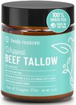 Body Restore Grass Fed Whipped Beef Tallow for Skin, Face, Body, Dry Skin - with Manuka Honey, Jojoba Oil, Fathers Day Unique Gifts for Dad, Grandpa, Son, Best Friend, Travel Essentials - Eucalyptus