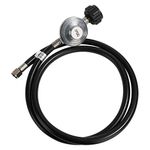 Roastove 5 Feet Propane Regulator and Hose,Universal Grill Regulator Replacement Parts, QCC1 Hose and Regulator for Most LP Gas Grill, Heater and Fire Pit Table,3/8" Female Flare Nut