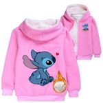 CKCKTZ Girl's Fleece Lined Hoodies Zip Long Sleeve Sweatshirt Cute Graphic Tops Winter Coat for Kid 3-12 Years (UK, Age, 9 Years, 10 Years, Regular, Pink)