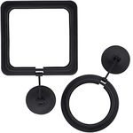 OIIKI 2 Pack Fish Feeding Ring, Aquarium Fish Floating Food Feeder, Square Shape with Suction Cup(Black)