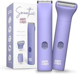 HAPPY CURVES Smoothie Bikini Trimmer - Electric Razor for Women, Waterproof Hair Trimmer with Adjustable Guards, Personal Shaver for Pubic Hair, Ladies Intimate Shaver and Body Hair Trimmer (Berry)