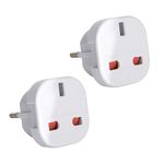 Gadgets Hut UK - 2 x UK to EU Europe European Travel Adapter suitable for France, Germany, Greece, Spain, Egypt, Turkey - Refer to Product description for Country list …