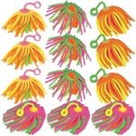 Fun Express Neon Stretchy Noodle Ball Yo Yos Party Favors for Kids 8-12 - Bulk Toys 12 Pack Goodie Bag Stuffers | Bouncy Balls Classroom Prizes Carnival Games, Birthday Party Favor Toys for Boys Girls