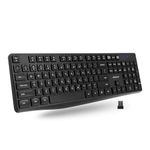 Macally Wireless Keyboard | 2.4 Computer Keyboard | Full Size Keyboard Wireless (Quiet Keys) All Day Comfortable Typing with Cordless Keyboard for Laptop, Desktop PC, Surface, Chromebook, Notebook