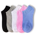 LEALDEALZ Ankle Socks For Women, Pack Of 5 Cotton Low Cut Socks - Multi Coloured - Girlish Coloured - Free Size