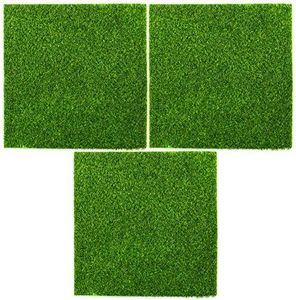 AUEAR, Artificial Garden Grass Life-Like Lawns Squares Fake Fairy Grass Mats Fake Turf Patch Ornament Garden Grass Decoration (3 Pack, 12"x12")