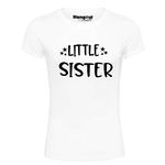 Hangout Hub Girl's Round Neck T-shirt Little Sister (White;Girls 0-2 Yrs ;) Pack of 1 Kids Family T-shirts