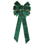 Duories 60 cm Large Bow, Christmas Bow, Velvet Bow, Decorative Bow, Giant Bow, Egg Day Bows for Christmas Decoration, Birthday, Valentine's Day, Wedding Party, Green