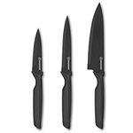 AMUSHOME Kitchen Knife Set of 3 | Stainless Steel Blade Kitchen Knives Set with Ergonomic Handle Include Paring, Utility and Chef Knife with Non Stick Coating and Dishwasher Safe