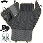 Lassie Dog Car Seat Covers for Back seat 100% Waterproof Pet Car Seat Cover with Mesh Visual Window Durable Scratchproof Nonslip Dog Car Hammock Fits for Cars, Trucks & SUVs (Black, Truck)