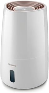 Philips Evaporative Humidifier 3000 Series, NanoCloud Tech, 99.97% Less Bacteria, 300ml/h, 3 Speeds, Sleep Mode, Ultra-Quiet (33dB), Humidity Sensor, Timer, 3L Tank, Covers 45m², White (HU3916/10)