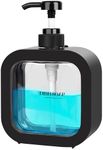 Richenda Hand Soap Dispenser Bathroom, Modern Dish Soap Dispenser for Kitchen Sink, Small Plastic Soap Dispenser for Body Wash, Shampoo, Hand Sanitizer, Lotion Dispenser-500ml - Black