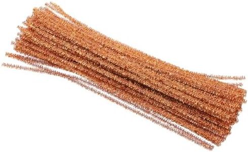 PATIKIL 30cm/11.8" Pipe Cleaners Chenille Stem, 100Pcs Glitters Fuzzy Sticks Pipe Cleaner Craft Supplies for DIY Art Creative Decoration Projects, Orange