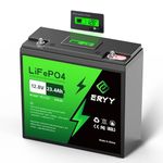 ERYY 12V 23.4Ah(30Ah) LiFePO4 Lithium Deep Cycle Battery With 30A BMS & Voltage Indicator, 12 Volt Battery Lithium Iron Phosphate for Fish Finder, Ham Radio, Solar, Lighting, Camping