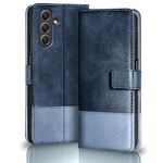 TheGiftKart Flip Back Cover Case for Samsung Galaxy A55 5G | Dual-Color Leather Finish | Inbuilt Stand & Pockets | Wallet Style Flip Back Case Cover for Samsung A55 5G (Faux Leather, Blue & Sky)