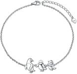 Animal Anklet for Women 925 Sterling Silver Ankle Bracelet for Girls Adjustable Beach Foot Chain Charm Family Jewelry Birthday Valentine's Day Gifts, 9+1.5 Inch, Sterling Silver , 925 sterling silver