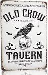 Strongest Ales And Tales Old Crow Est.1963 Tavern Serving Spirits of All Kinds Metal Tin Sign Vintage Halloween Bar Poster Sign for Backyard Bar Mancave Home Wall Decor 8x12 Inch