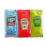 50 Heinz Salad Cream, 50 Heinz Tomato Ketchup and 50 HP Sauce - Individual Sachets