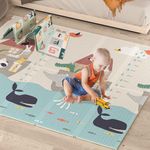 Play Mat Baby,CANMALCHI Crawl Mat Baby,Baby Mat Crawl Mat Waterproof Foam Crawl Play Mat for Babies Kids,Non-Slip Portable Non Toxic,Large Floor Soft Toddlers,200x180x1CM Sea,GB Stock