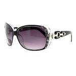 Womens Bifocal Lens Sunglasses Oversized Square Rhinestone Frame Black +3.5