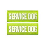 Tactical Service Dog Patches Tags Removable and Reflective Embroidered Hook & Loop Morale Patches for Pet Dog Vest Harness Collar Leash Saddlebag - Green 2 Pack