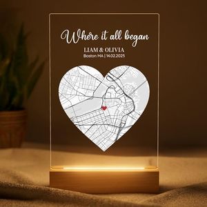Where We Met Map Gift - Cute Boyfried Gifts From Girlfriend/Personalized Gifts For Her/I Love You Gifts For Him - Custom Plaque Personalized/Christman Presents for Boyfriend - Couple