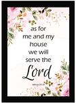 AR Creative As For Me And My House - Bible Verse Wall Photo Framed Wall Poster, Bible Quotes Print with Frame, Home, Office Decor, Bible Quotes Poster (13.6 inch x 10.2 inch)