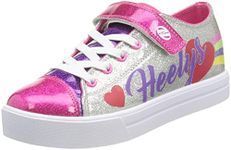 Heelys Girl's Wheeled Heel Shoe Silver Rainbow Heart UK, Silver Rainbow Heart, 3 US