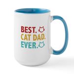 CafePress Best Cat Dad Ever Mugs 15 oz (444 ml) Ceramic Coffee Mug