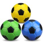 5 Inch Foam Mini Soccer Balls for Kids Adults, Soft Squishy Slow Rising Football Goal Toys for Goal Sets, Swimming Pool Beach Balls, Indoor Outdoor Sport Birthday Gift (Rainbow)