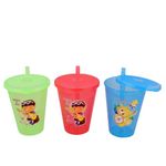 PUTHAK BPA Free Fun Cartoon Printed Bright Color Straw Cup Sipper Glass with Lid for Toddler, Kids, Boys/Girls (Multicolor) (3)