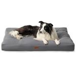 Bedsure Washable Large Dog Bed - 91x68x10cm Flat Dog Bed Mattress with Oxford Fabric, Pet Pillow Cushion for Crate, Water Resistant Dog Mat Outdoor, Grey