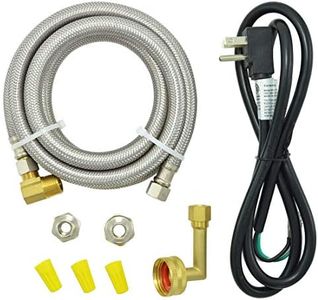 TT FLEX Universal Dishwasher Installation Kit,6 Ft Stainless Steel Dishwasher Hose,Burst Proof Water Supply Line with 3/8" Compression Connections