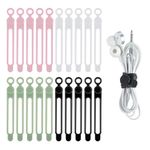 Cable Ties Cord Organizer Cable Holder 20 PCS Silicone Bands Home Organization Plant Management Phone Charger Wire Clips Appliance Storage Travel Office Computer Wraps Strips Holders Kitchen Straps