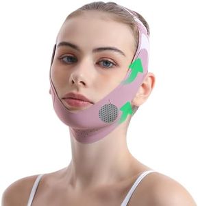 Rylaxzon Collagen Face Mask Chin Strap for Sleeping, V‑Line Face Lift Tape Chin Strap Double Chin Reducer,  Adjustable Lifting Band for Women & Men
