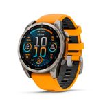Garmin fēnix® 8-47 mm AMOLED Sapphire Premium Multisport GPS Smartwatch, Long-Lasting Battery, Dive-Rated, Built-in LED Flashlight, Titanium Spark Orange/Graphite Band