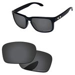 PapaViva Replacement Lenses for Oakley Holbrook XL OO9417 Sunglasses Frame Black Grey - Polarized